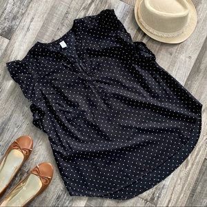 Old Navy Polka Dot Flutter Sleeve V-Neck Top